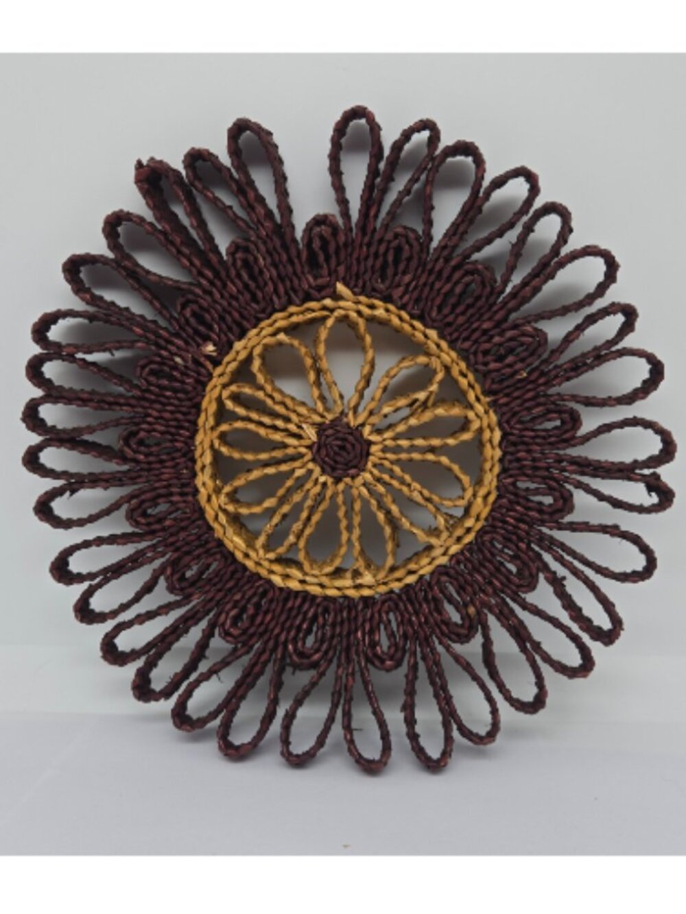 Vintage Rattan Wicker Trivets, Hot Pads, Set of 3, Circle, 1970s - Picture 7 of 9